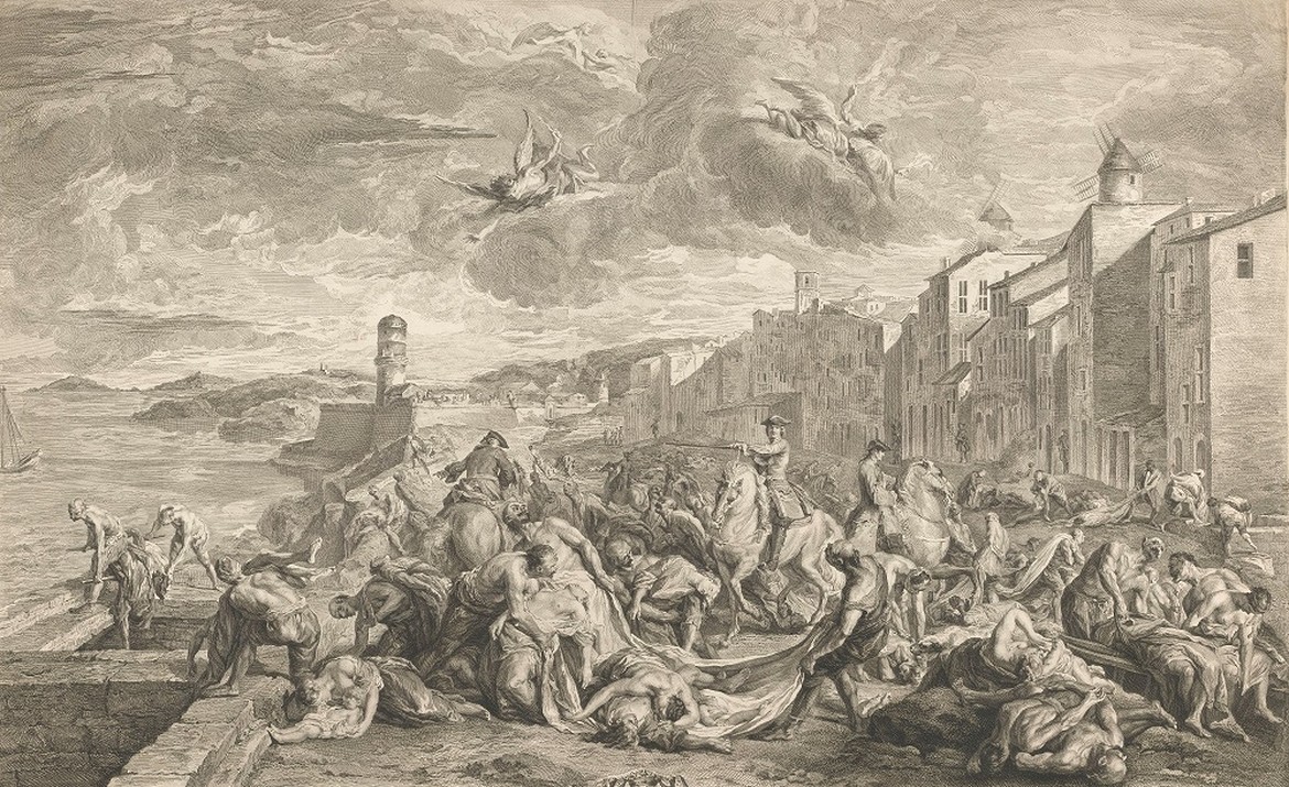 Pestgeschehen „an der Tourette“, wie es auch Michel Serre gemalt hatte in einem Stich von 1727